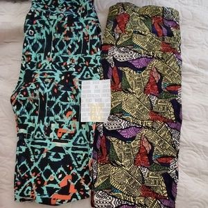 NWT OS DOUBLE PACK 2 ONE SIZE LULAROE LEGGINGS